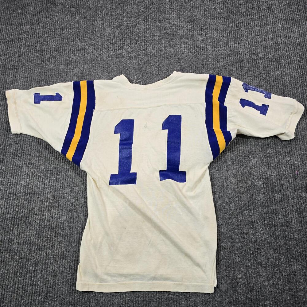 Vintage Russell Southern Football Shirt Mens 36 White Blue 11 Made USA 60s